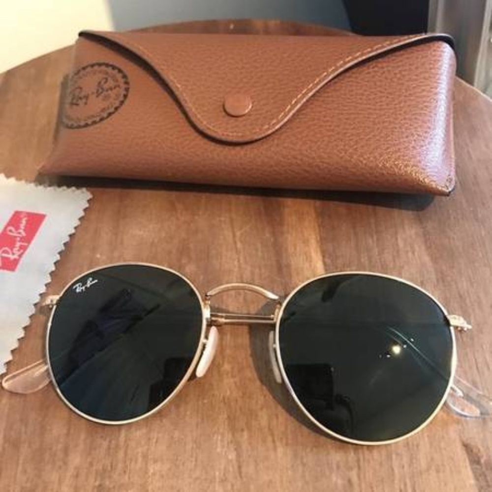 Rayban Round Gold RB3447 Sunglasses